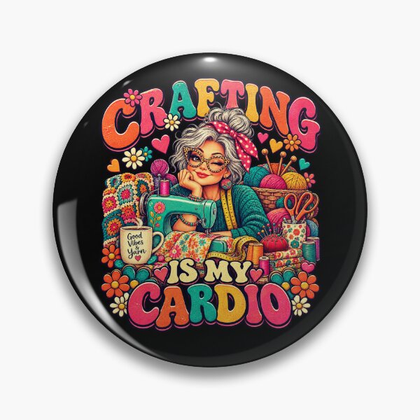 Item preview, Crafting Is My Cardio Funny Sewing Crochet Crafter Retro  designed and sold by alyedel.