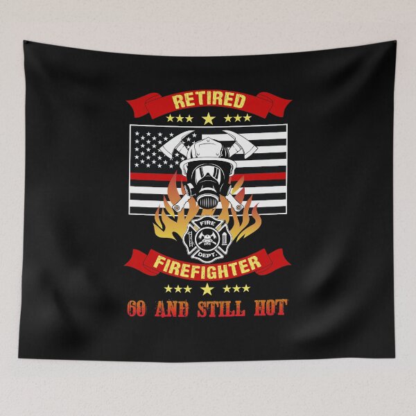 Item preview, Retired Firefighter 60th Birthday Thin Red Line Flag designed and sold by Basti09.