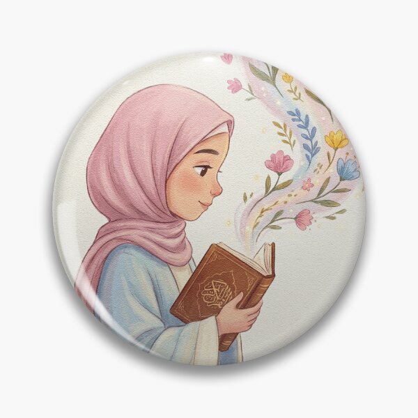 Item preview, Magical Floral Book Hijabi Girl Art designed and sold by aymiracraft.