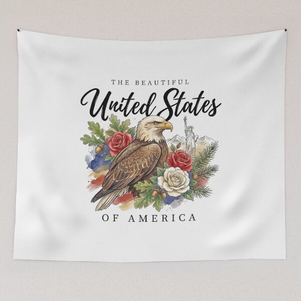 Item preview, Copy of USA Bald Eagle, Statue of Liberty Watercolor designed and sold by EdwinkOne.