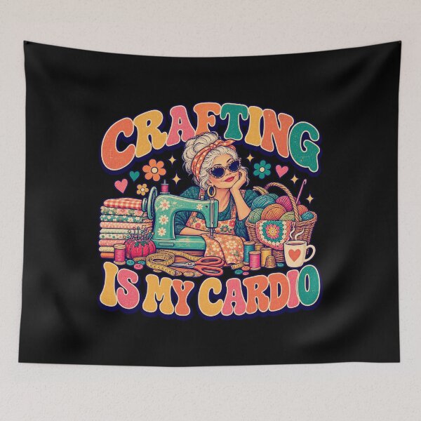 Item preview, Funny Crafter Sewing Crochet Knitting Retro Vintage  designed and sold by alyedel.