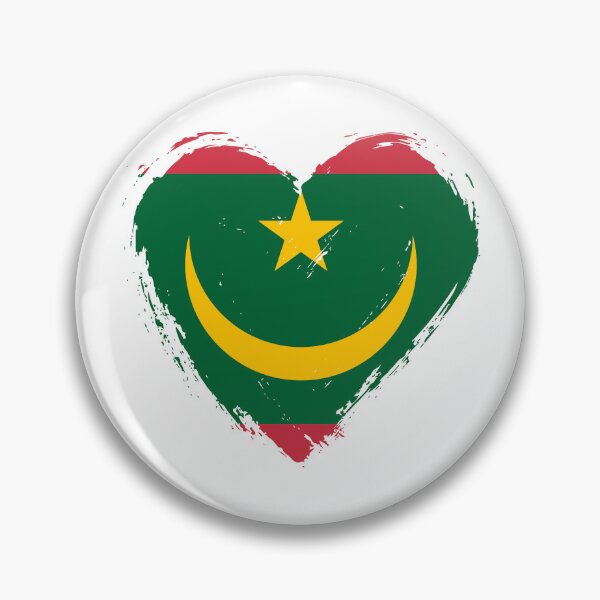 Aperçu de l'œuvre Cœur drapeau mauritanien vieilli MR créée et vendue par shitpostee.