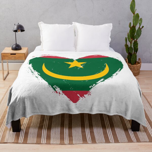 Item preview, Distressed Mauritania Flag Heart MR designed and sold by shitpostee.