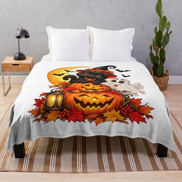 Item preview, Cute Black Cat Pumpkin Halloween Spooky Autumn designed and sold by ArtDesignTp.