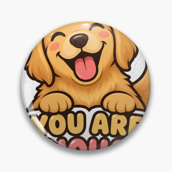 Item preview, You Are Enough Happy Golden Retriever Puppy Positive Sticker designed and sold by Varaprasad43.