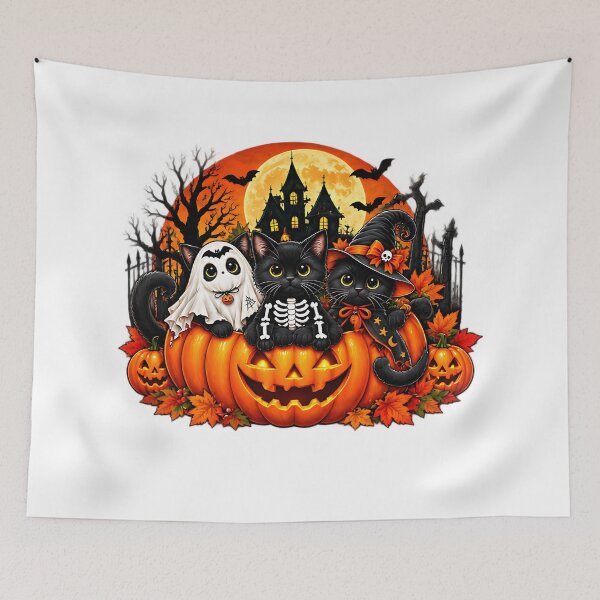 Item preview, Cute Black Cat Pumpkin Halloween Festive Cat Design designed and sold by ArtDesignTp.