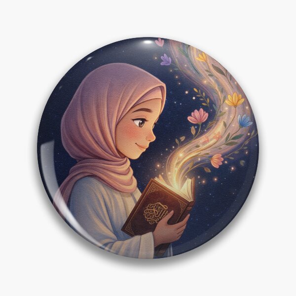 Item preview, Copy of Magical Floral Book Hijabi Girl Art designed and sold by aymiracraft.