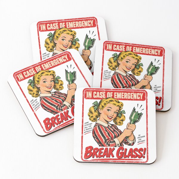 Item preview, In Case of Emergency Break Glass – Retro Housewife Dark Humor designed and sold by WolfmanProphecy.