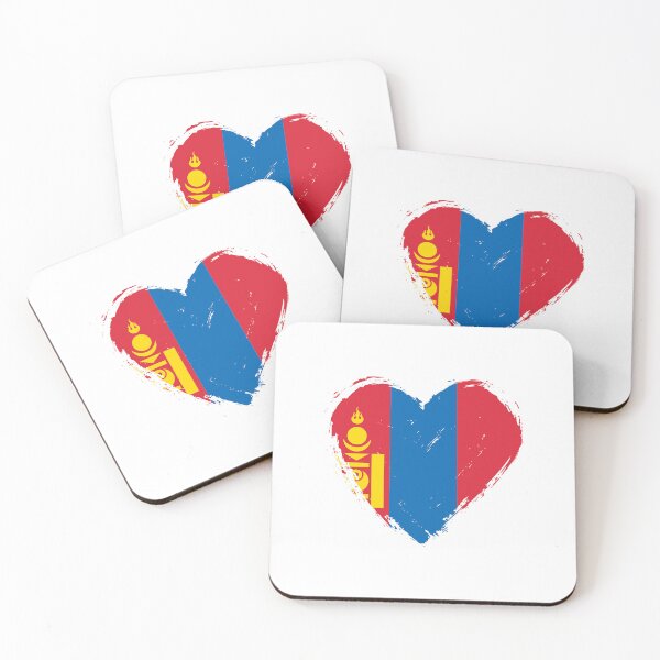 Item preview, Distressed Mongolia Flag Heart MN designed and sold by shitpostee.