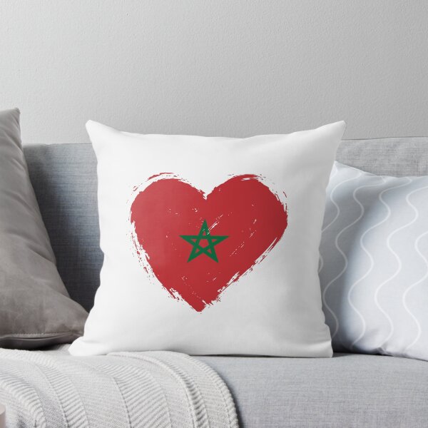 Item preview, Distressed Morocco Flag Heart MA designed and sold by shitpostee.