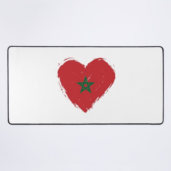 Item preview, Distressed Morocco Flag Heart MA designed and sold by shitpostee.