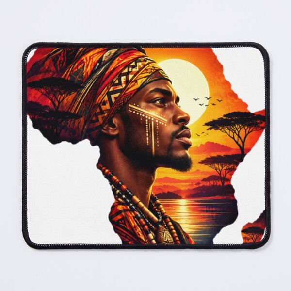 Item preview, African Heritage Pride – African Man Silhouette Sunset Art designed and sold by Aisha Creates.