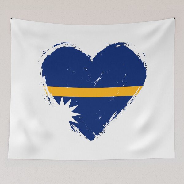 Item preview, Distressed Nauru Flag Heart NR designed and sold by shitpostee.