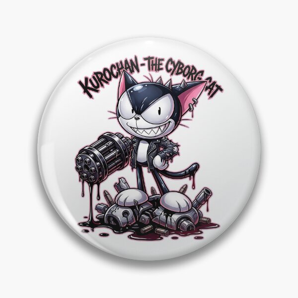 Item preview, Curochan The Cyborg Cat: Cyberpunk Anime Cat in Tattered Leather Jacket designed and sold by CuteKats.