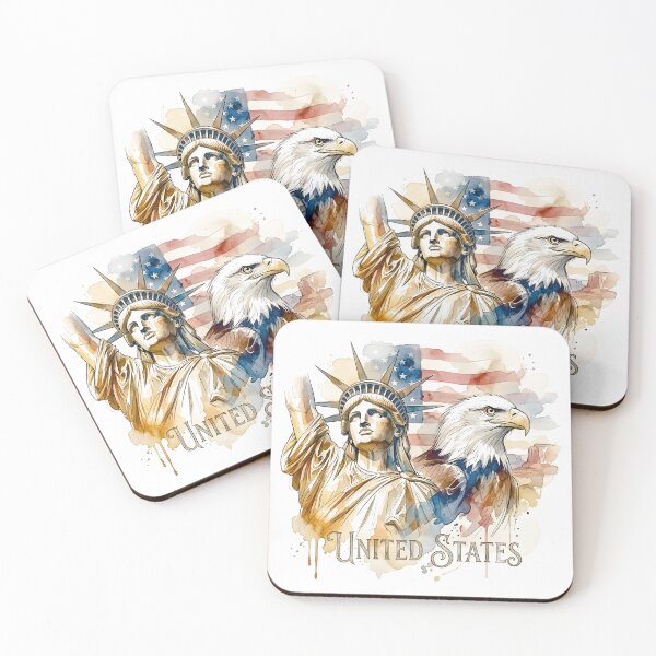 Item preview, Statue of Liberty and American Eagle designed and sold by EdwinkOne.