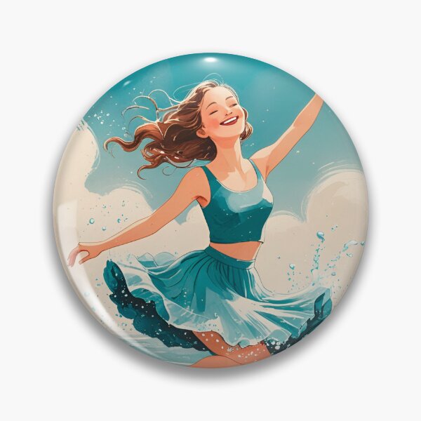 Item preview, stickers of a girl dancing on water, for party favors designed and sold by ELFofDREAMS.
