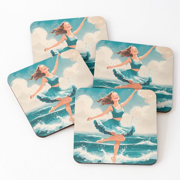 Item preview, stickers of a girl dancing on water, for party favors designed and sold by ELFofDREAMS.