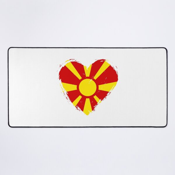 Item preview, Distressed North Macedonia Flag Heart MK designed and sold by shitpostee.
