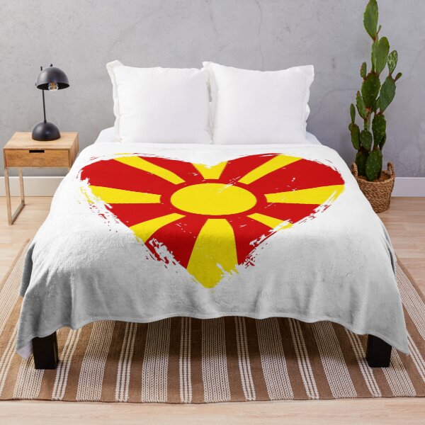 Item preview, Distressed North Macedonia Flag Heart MK designed and sold by shitpostee.