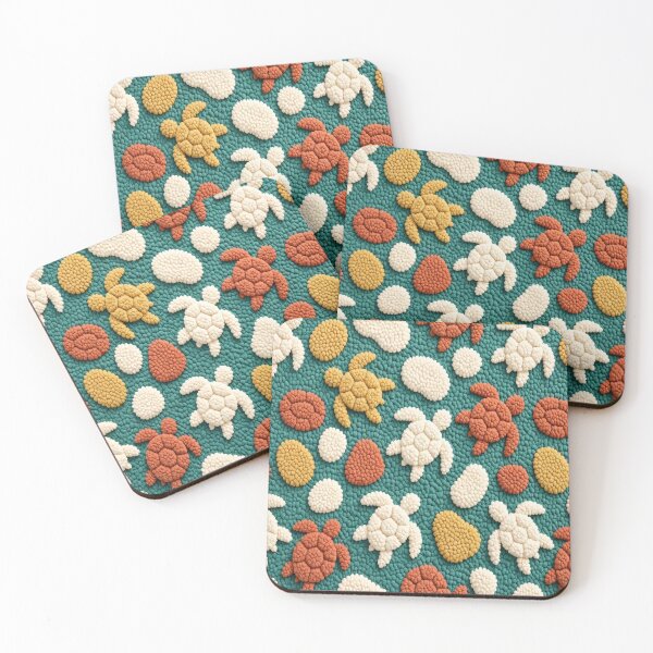 Item preview, Cute Tufted Sea Turtle Seamless Pattern Marine Rug Graphic designed and sold by  One City Two Children Studio.