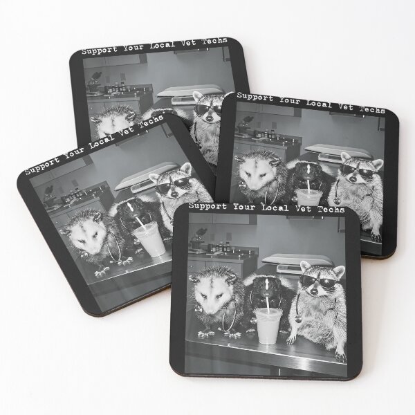 Item preview, Support Your Local Vet Techs Raccoon Opossum Skunk Coffee designed and sold by Tomtomatos.