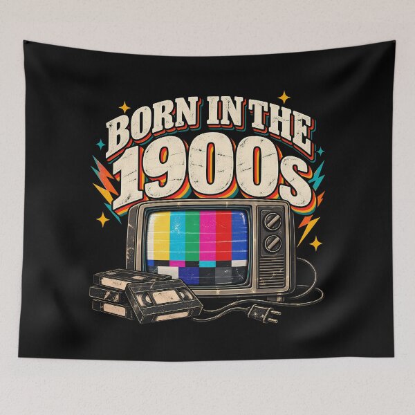 Item preview, Born In The 1900s Funny Vintage Tube TV VHS Retro Millenial Nostalgia  designed and sold by Photo-Sphere101.