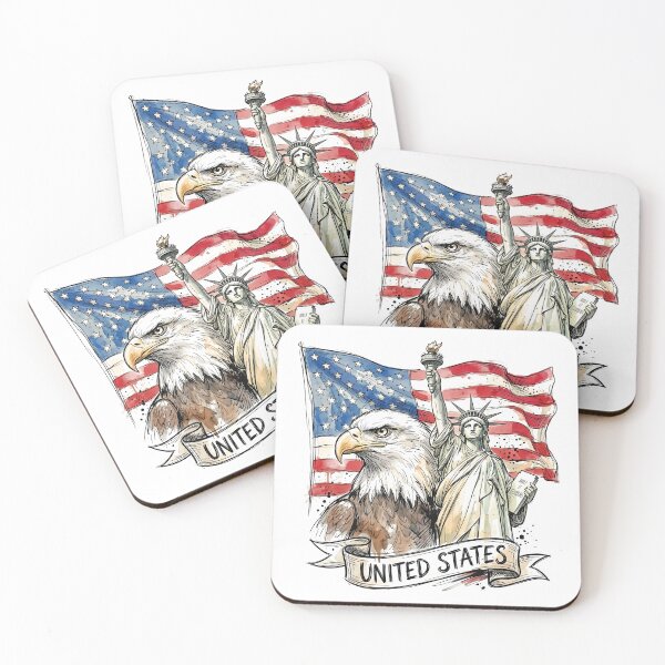 Item preview, American Eagle and Statue of Liberty designed and sold by EdwinkOne.