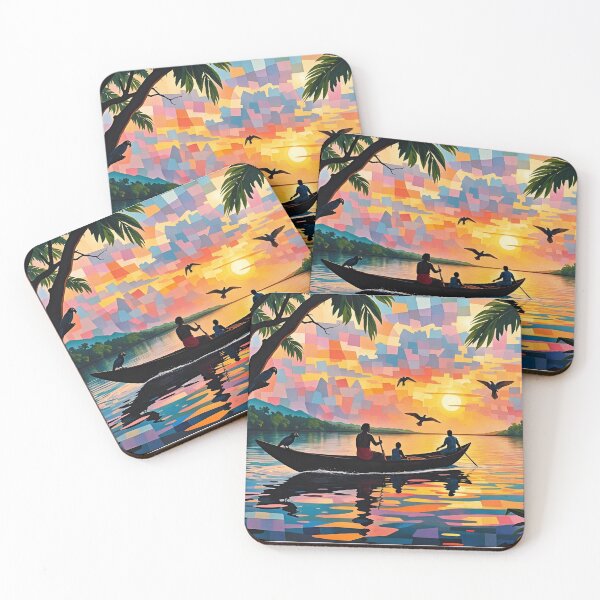 Item preview, Sunset Reflections – A Colorful River Journey designed and sold by tambanow.