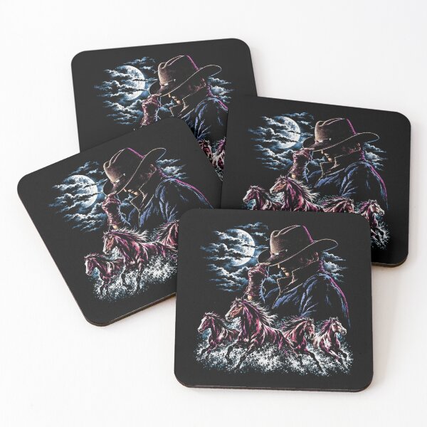 Item preview, Moonlit Cowboy With Running Horses designed and sold by SassCity.