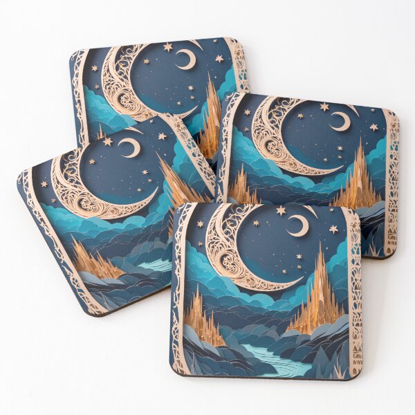Item preview, Card featuring a night landscape paper design—a lovely choice for a gift. designed and sold by ELFofDREAMS.