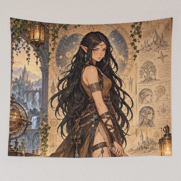 Item preview, The Elven Scholar – Enchanted Fantasy Art designed and sold by Curio Meridian.