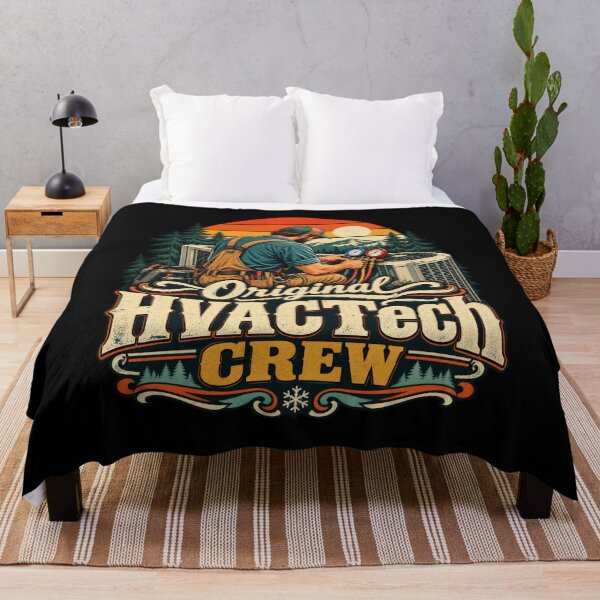 Item preview, Funny 1970s Striped Horizontal Sunset HVACTech Lover Fan designed and sold by Felinefinesse.