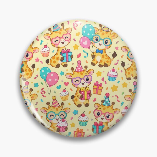 Item preview, Cute Kawaii Birthday Giraffes with Balloons and Gifts Pastel Pattern designed and sold by Soft Berry Studio.