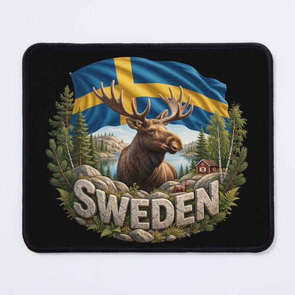 Item preview, Sweden Heritage – Moose & Lake Emblem designed and sold by FlagX.
