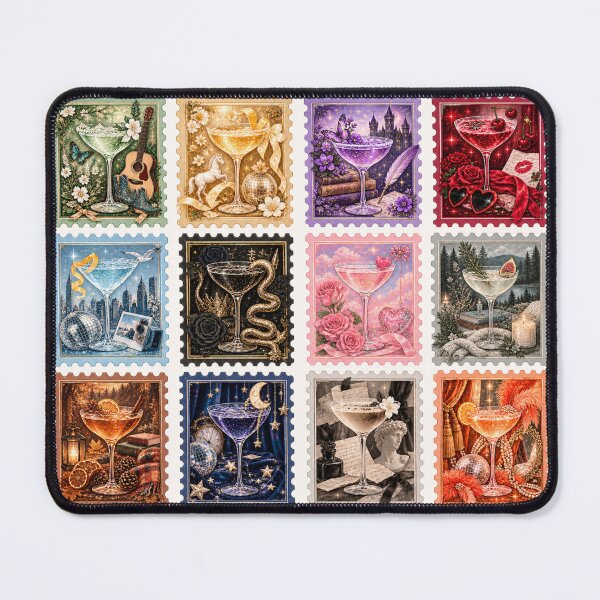 Item preview, Cocktails Eras Vintage Postage Stamp Collection – Album Aesthetic Sticker designed and sold by taylorvinyls.