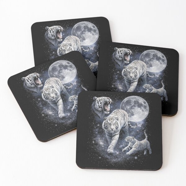 Item preview, White Tigers Under Full Moon designed and sold by SassCity.