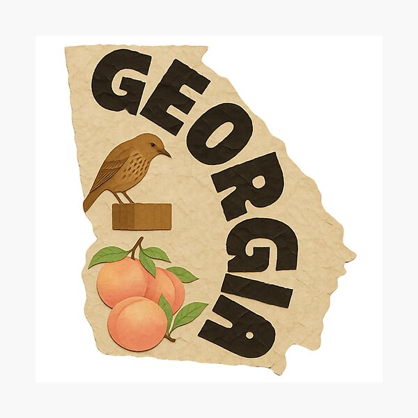 Item preview, Georgia Map | Georgia State Outline | USA Map Art designed and sold by 22k Lab Studio.