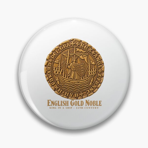 Item preview, Edward III Gold Noble — Medieval English King in a Ship Coin designed and sold by Larkfound Studio.