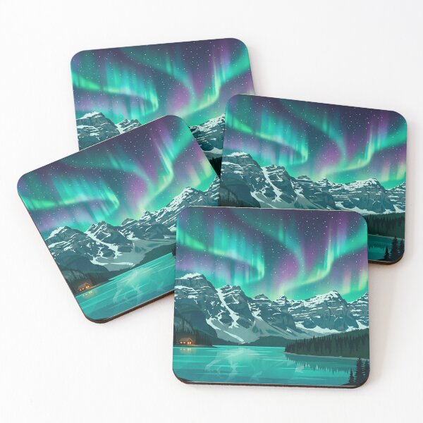 Item preview, Alberta Rockies Northern Lights - Banff Travel Poster designed and sold by Sentient Cyborg Solutions.