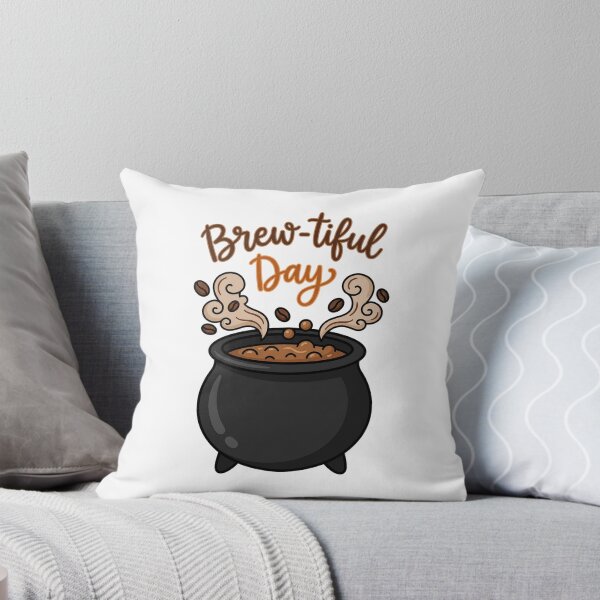 Item preview, Brew-tiful Day Black Cauldron - Coffee Witch Calligraphy Halloween designed and sold by YaassDesign.