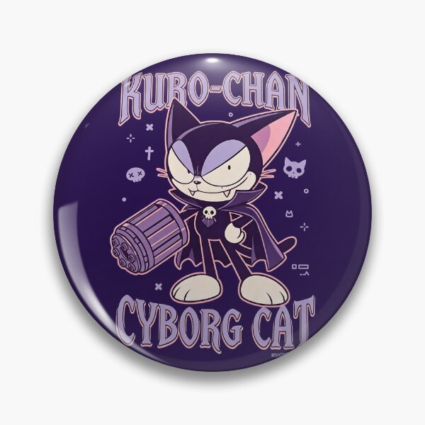 Item preview, Curo Chan Cyborg Cat Vampire: Spooky Goth Anime Cat with Cape & Fangs designed and sold by CuteKats.