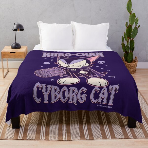 Item preview, Curo Chan Cyborg Cat Vampire: Spooky Goth Anime Cat with Cape & Fangs designed and sold by CuteKats.