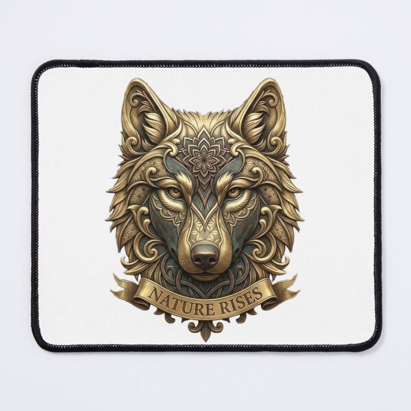 Item preview, Nature Rises Golden Wolf Mandala Wild Spirit designed and sold by NikmaArt.