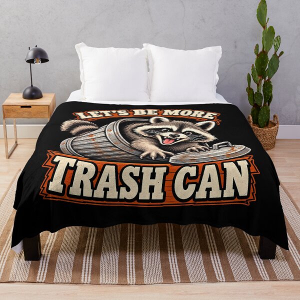 Item preview, Lets Be More Trash Can Funny Raccoon Metal Garbage Bin designed and sold by Photo-Sphere101.