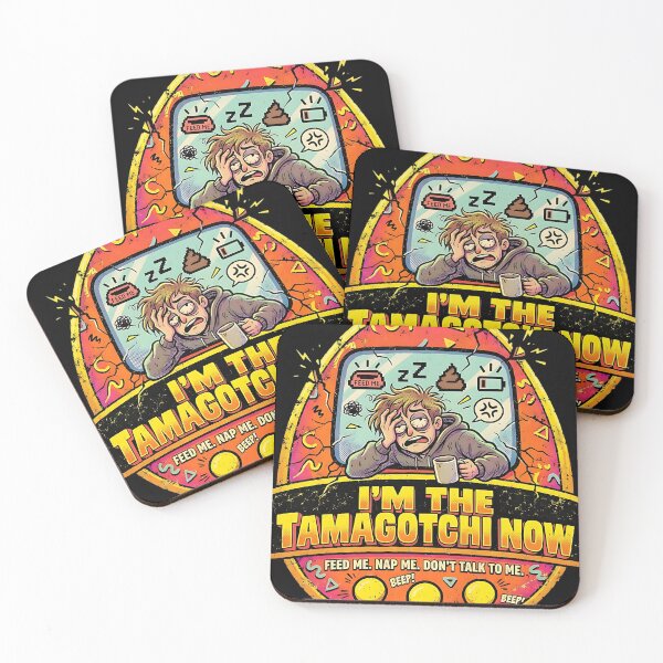 Item preview, I'm The Tamagotchi Now Funny Tired Adult Tee designed and sold by CerealBoxInk.