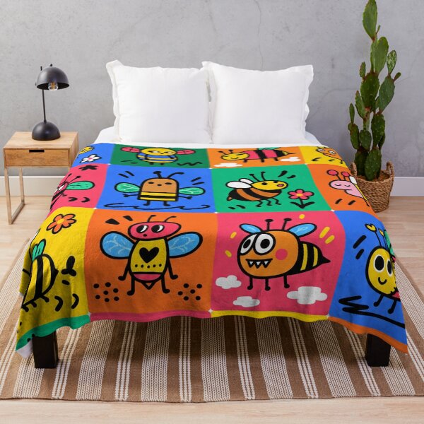 Item preview, Cute Bees with Flowers and Colorful Hearts designed and sold by Artistikastore.