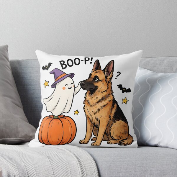 Item preview, German Shepherd and Friendly Ghost Halloween Illustration designed and sold by Snifferius.