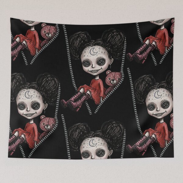 Item preview, Gothic Doll in Red Dress Alternative Art designed and sold by LujziWorld.