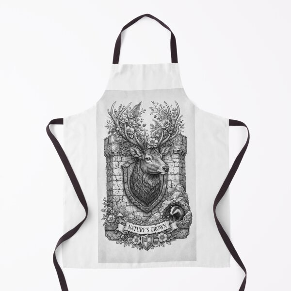 Item preview, Nature's Crown Deer Castle Shield Heraldry Tattoo designed and sold by NikmaArt.