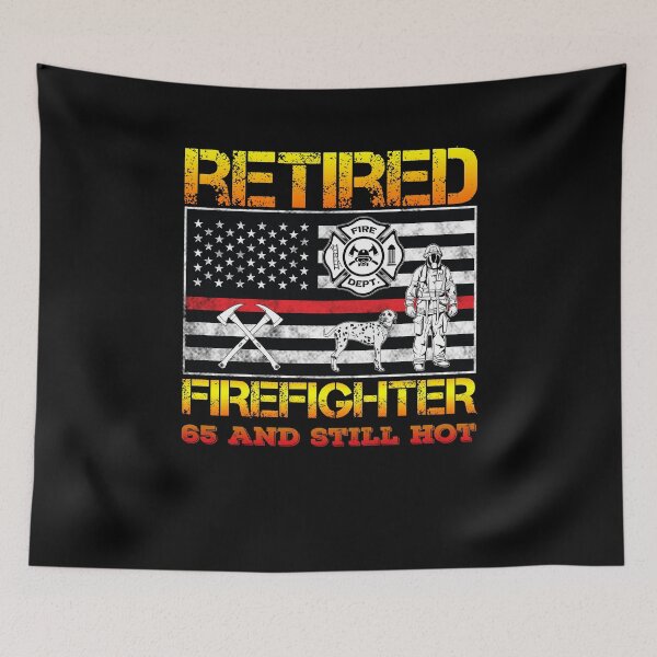 Item preview, Retired Firefighter 65th Birthday Thin Red Line Flag designed and sold by Basti09.
